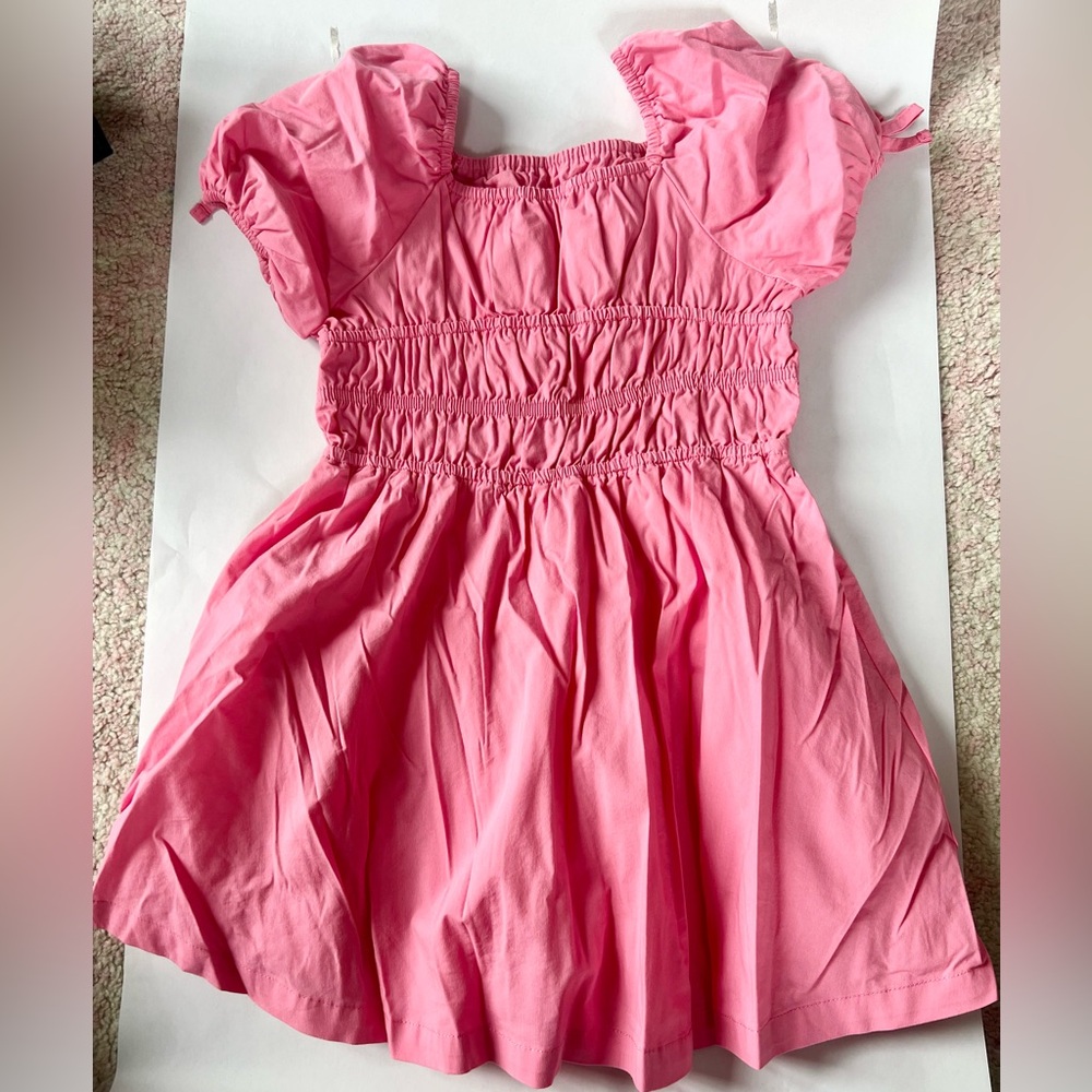 NWOT Peek size 4/5 pink dress with bow details at sleeve